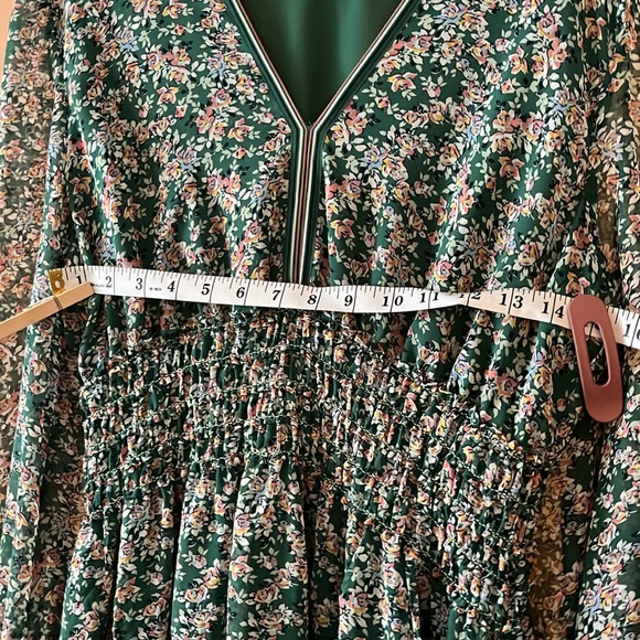 Max Studio Green Floral Smocked Dress - Picture 5 of 6